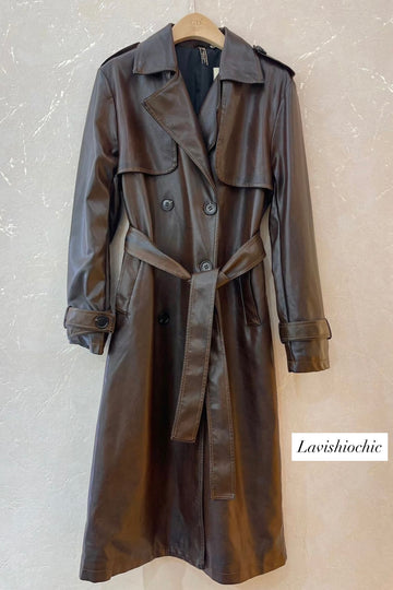 Trench coat em efeito pele GOLDEN DAYS PARIS