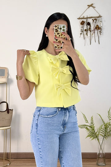 Blusa laços botões ELLI WHITE
