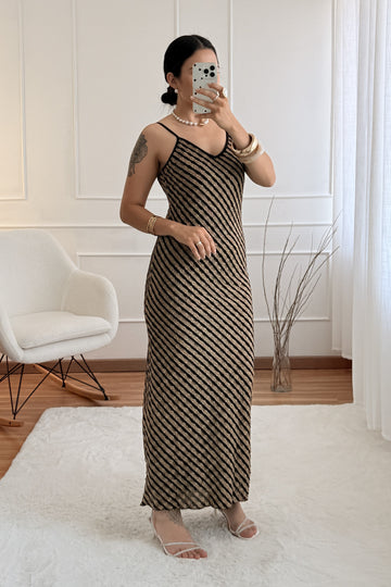 Vestido padrão diagonal IVIVI
