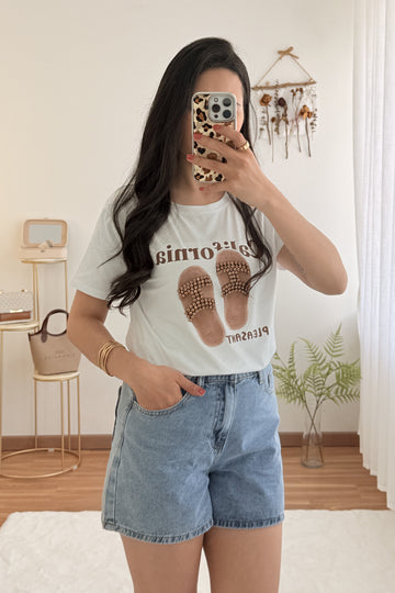 T-shirt estampa chinelo