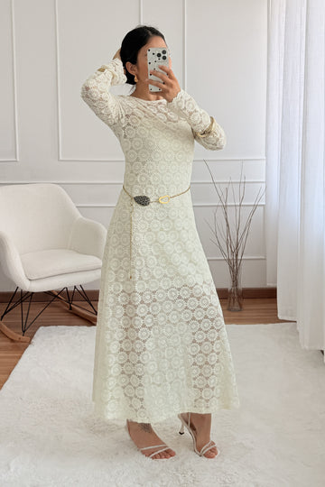 Vestido renda elegante ELLI WHITE
