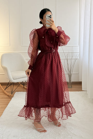 Vestido estilo francês em tule ELLI WHITE