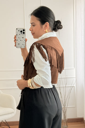 Colete estilo Western franjas DROLE DE COPINE