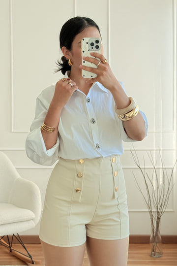 Camisa com botões prateados MOCHY
