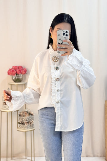 Camisa alfinete de diamante