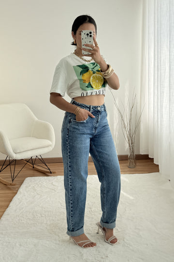 T-shirt com estampa de limão
