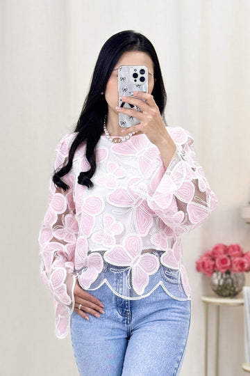 Blusa borboleta ELLI WHITE