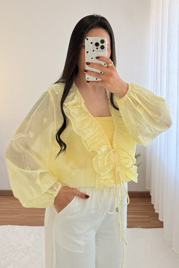 Blusa folhos MOCHY