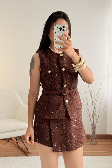Colete estilo chanel moderno e cinto DROLE DE COPINE