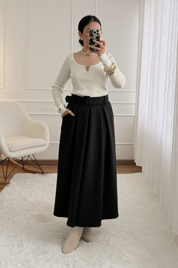 Camisola de malha em V Mochy