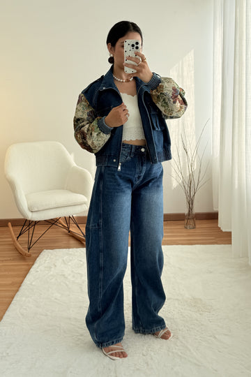 Casaco bomber com mangas estampadas FLAMMODE