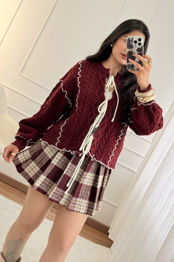 Cardigan tricot com laços MOCHY