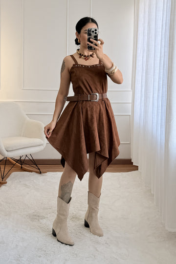 Vestido em camurça AZAKA
