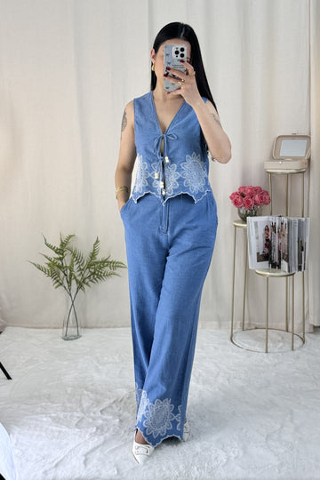 Conjunto ganga bordado