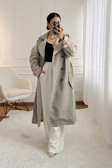 Trench coat axadrezado DROLE DE COPINE