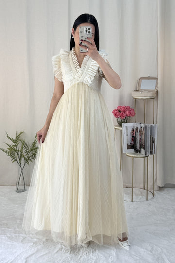 Vestido longo tule AZAKA