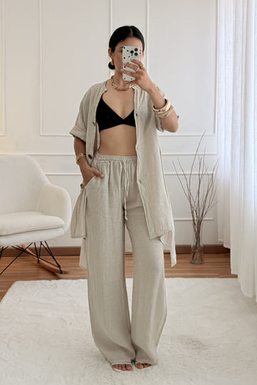Calça leveza e estilo 100%linho