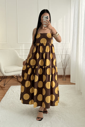 Vestido longo estampado 100%algodão
