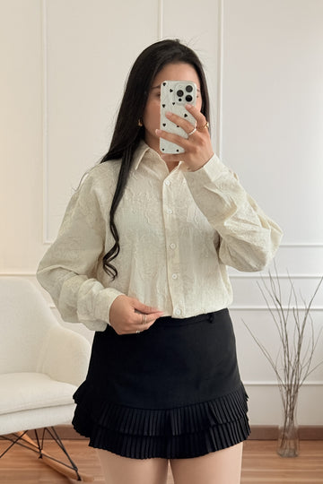Camisa texturizado floral ELLI WHITE
