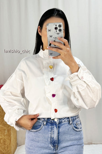 Blusa botão coração MOCHY