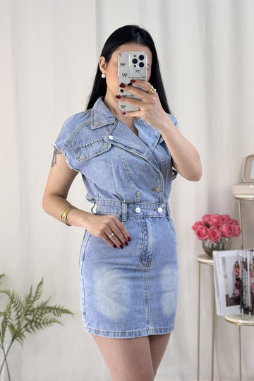 Vestido gola vira AZAKA
