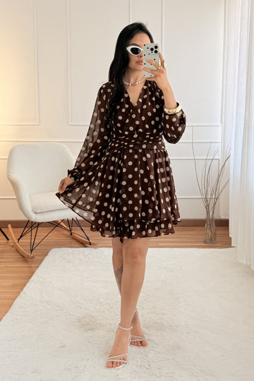 Vestido estampado de bolinhas