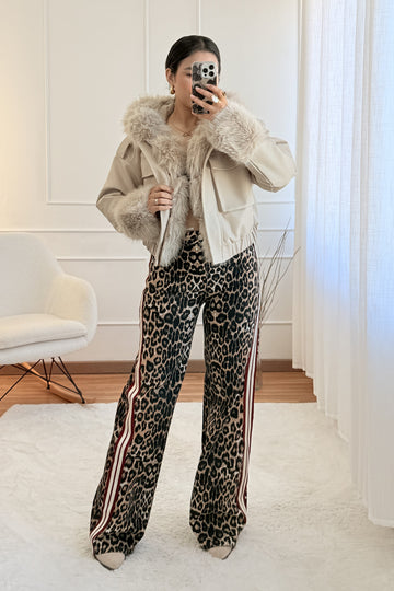 Calça de ganga leoparto leopardo QUEEN HEARTS