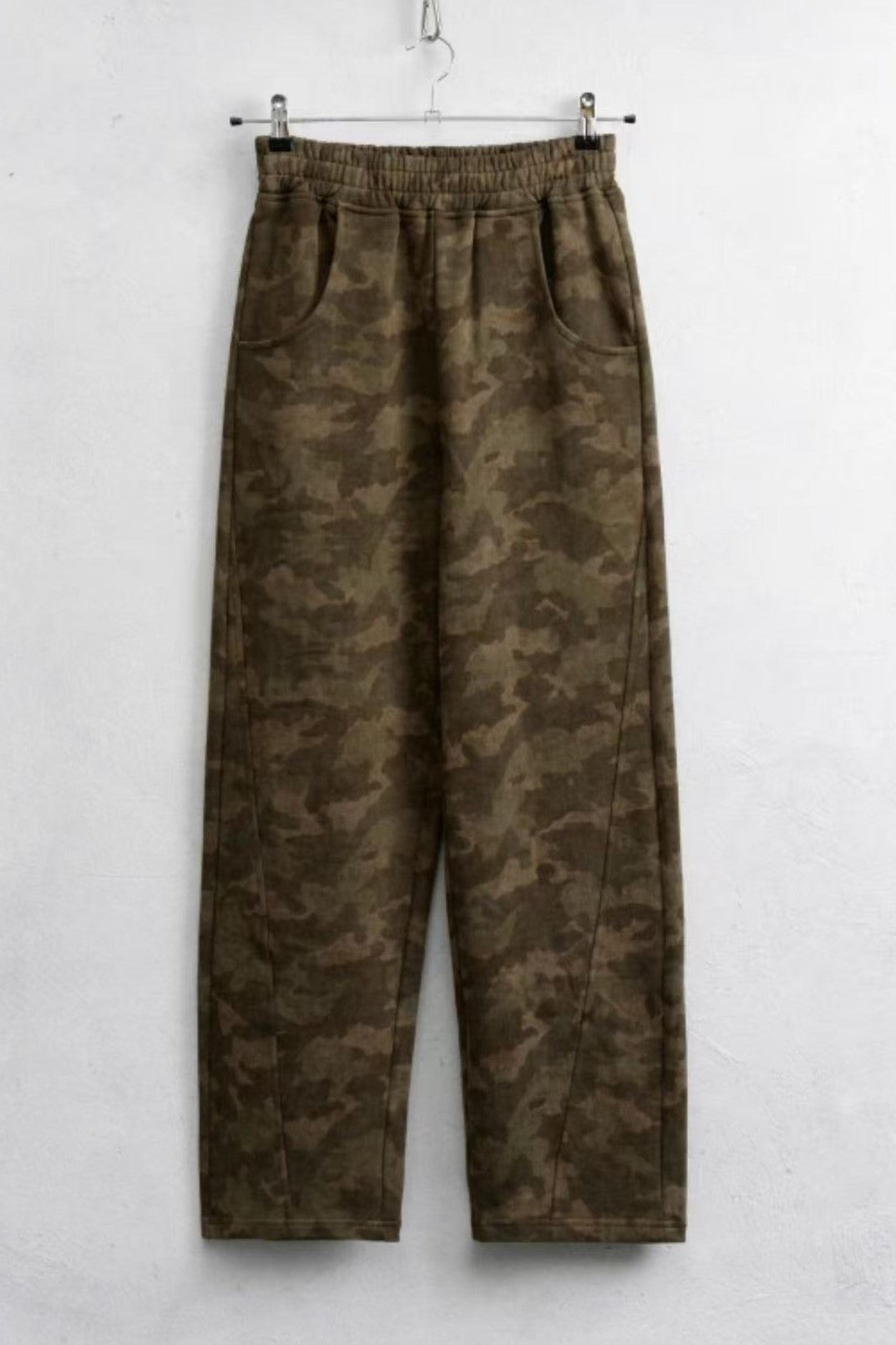 Calça de algodão camufladas de cintura subida LUMINA