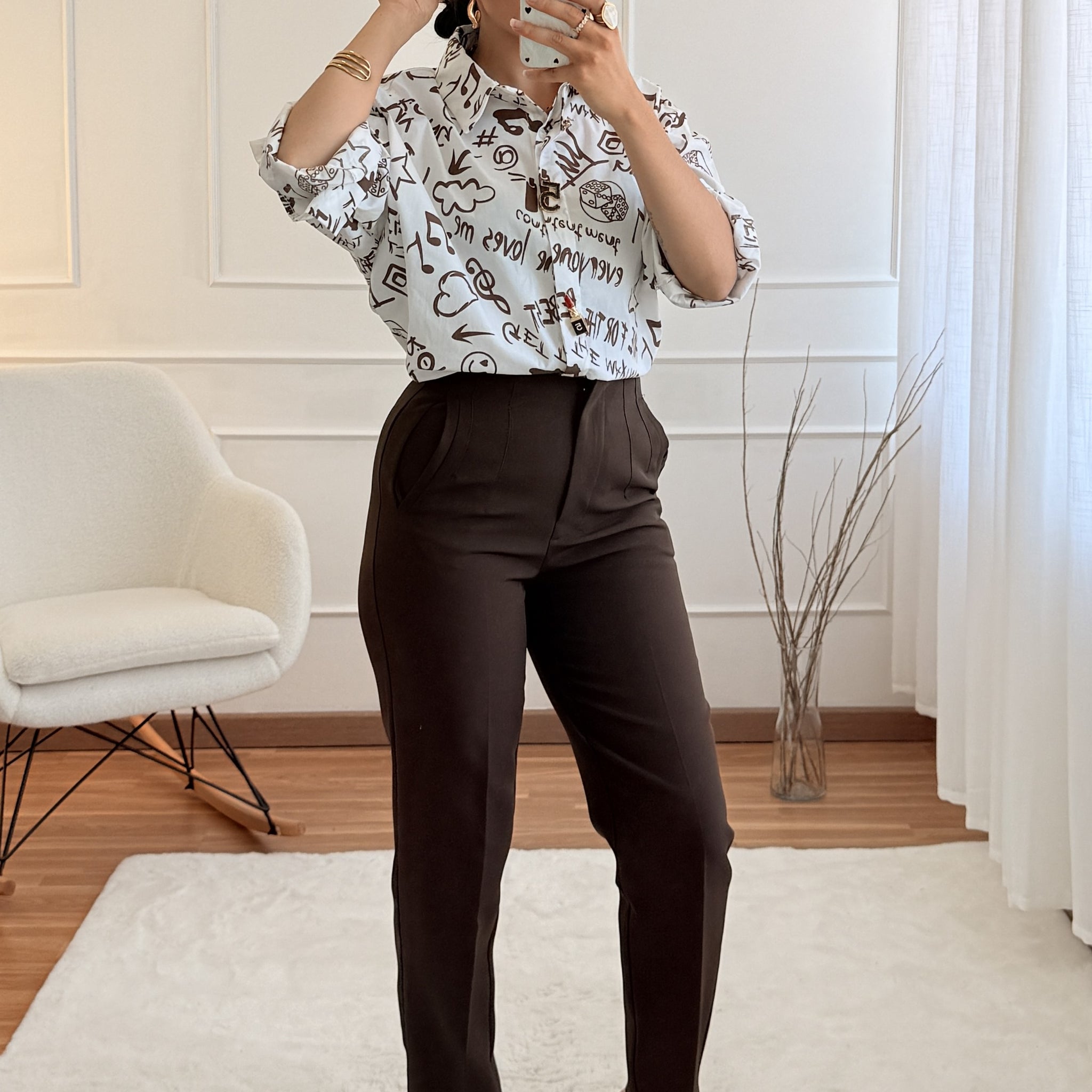 Calça cintura alta