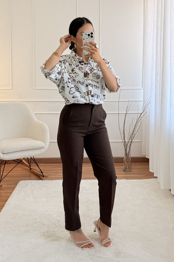 Calça cintura alta