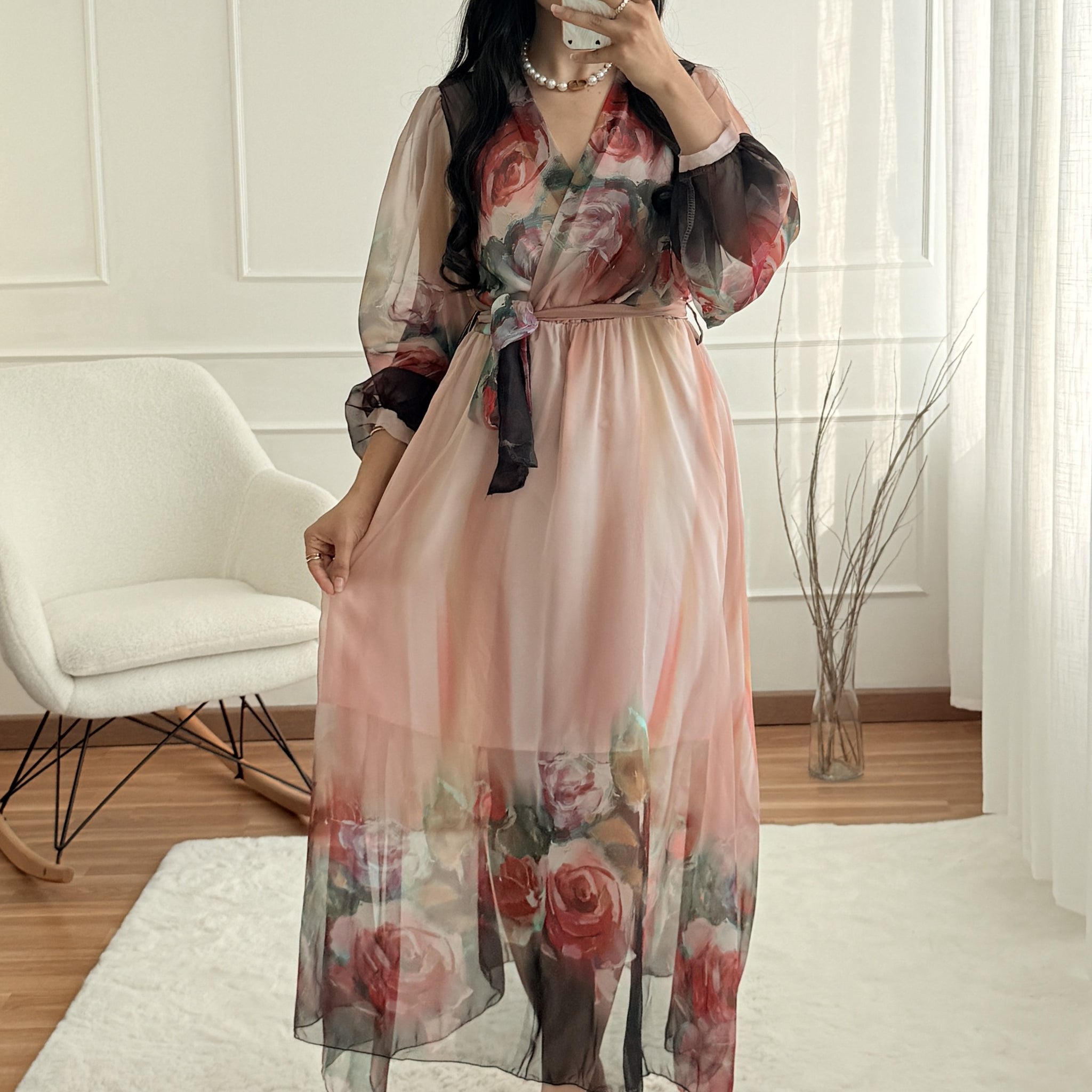 Vestido floral romântico