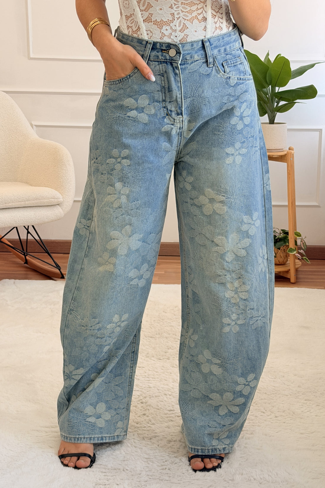 Calça com estampa floral