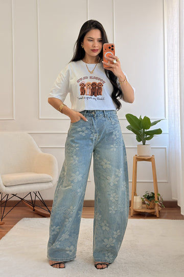 Calça com estampa floral