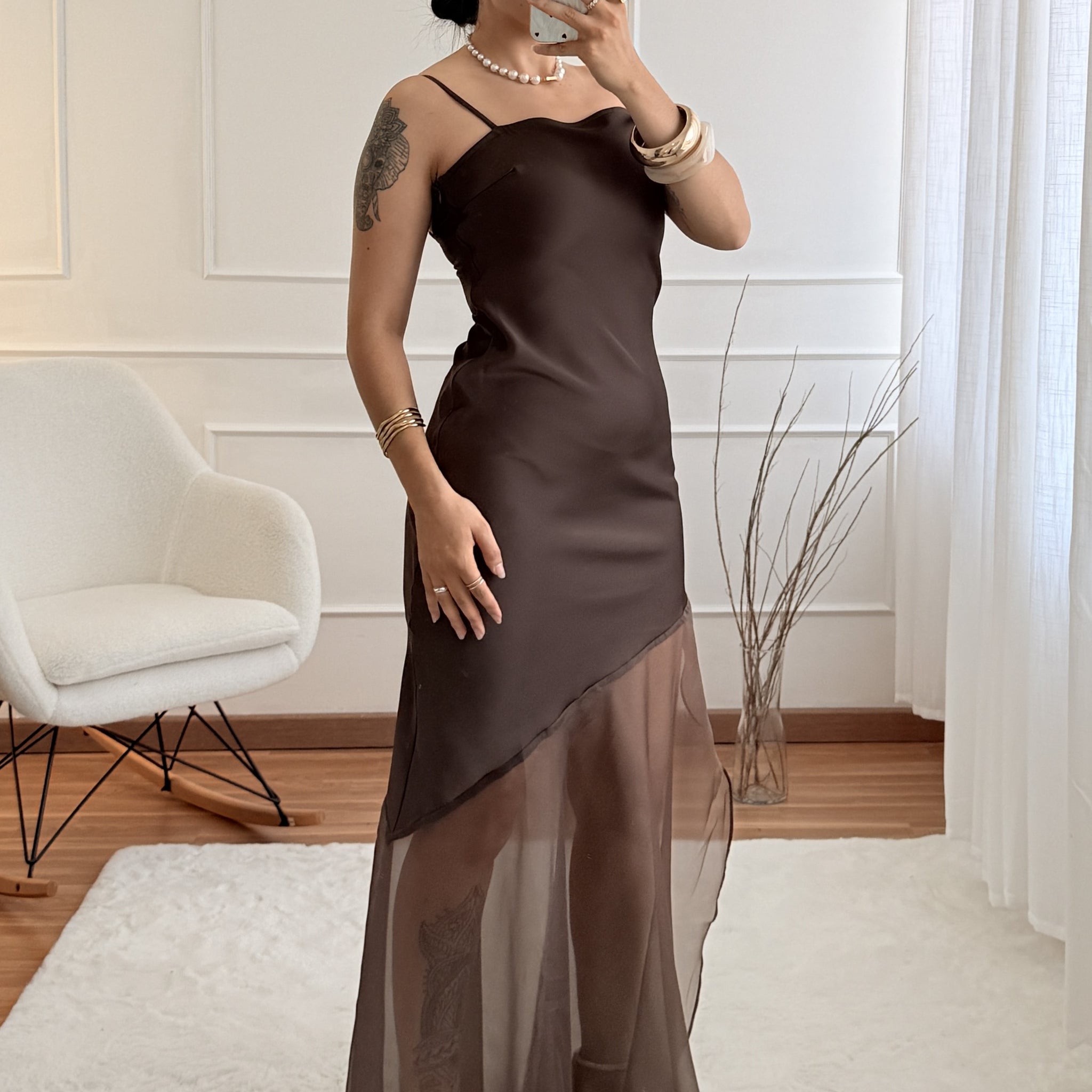 Vestido assimétrica  IVIVI
