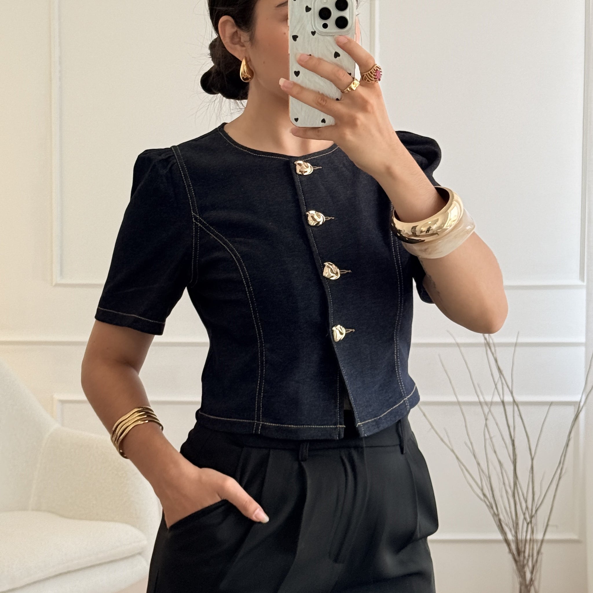Blusa botões dourados DROLE DE COPINE