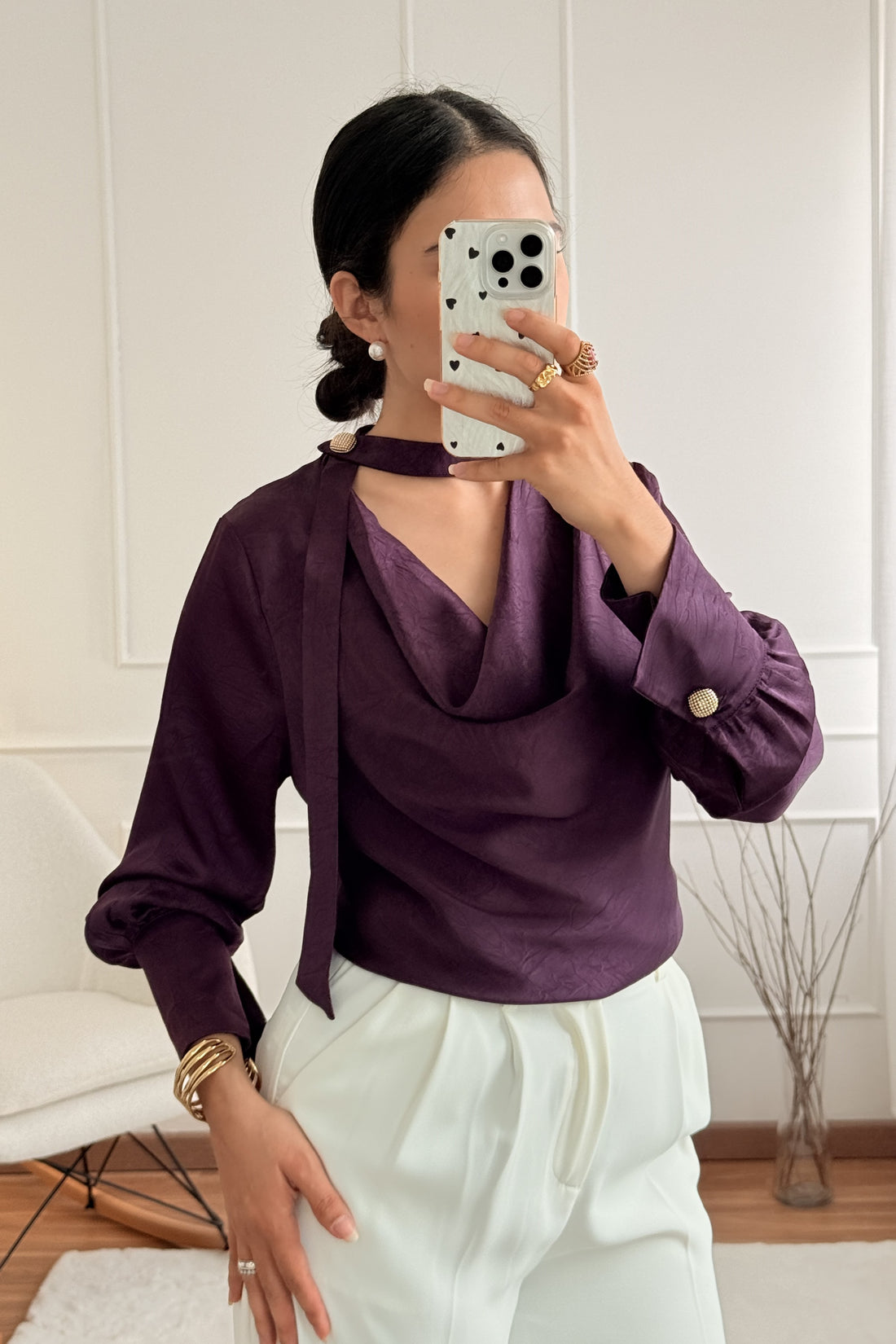 Blusa detalhe de botão ELLI WHITE