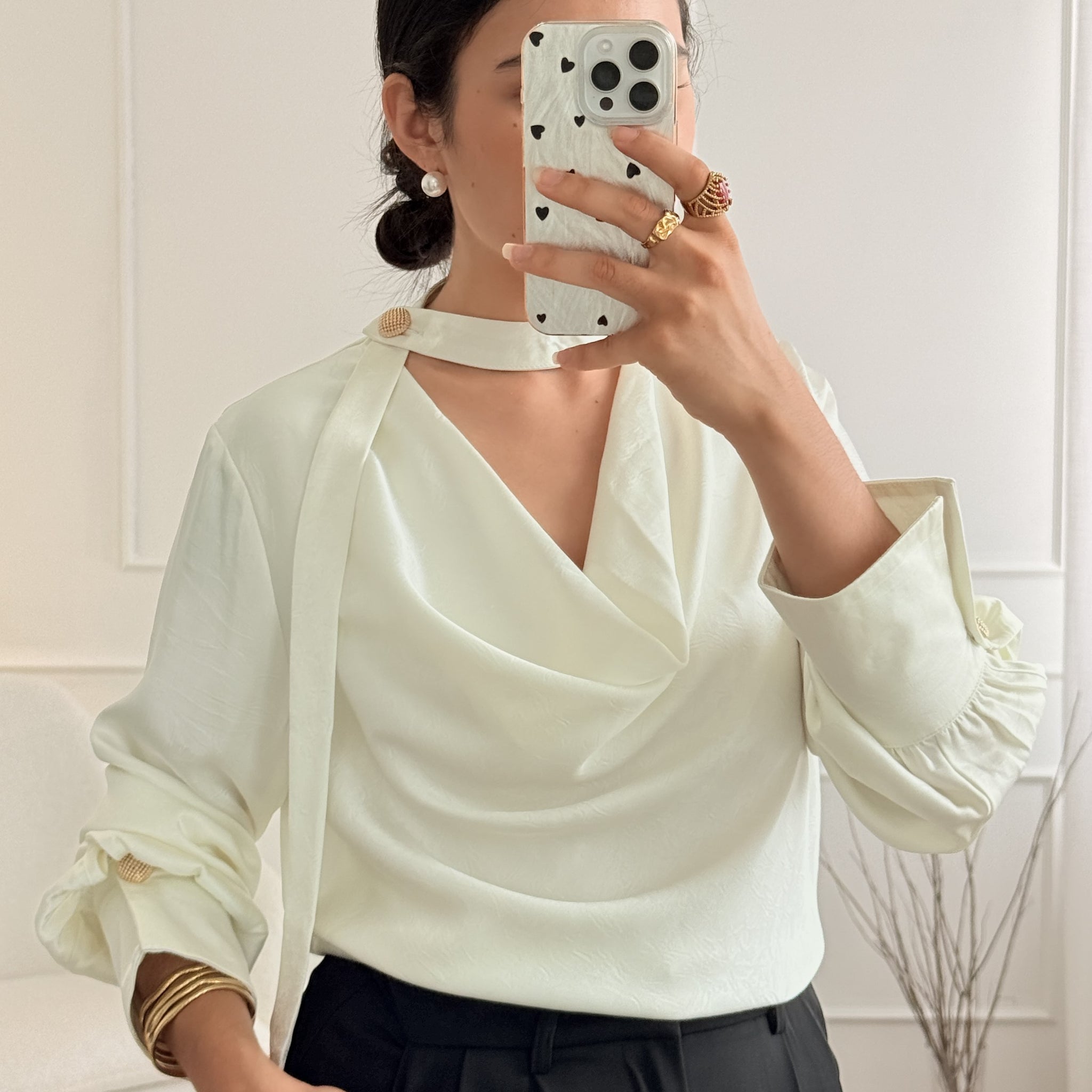 Blusa detalhe de botão ELLI WHITE