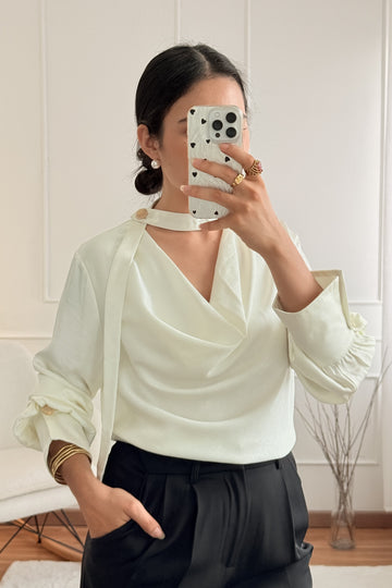 Blusa detalhe de botão ELLI WHITE