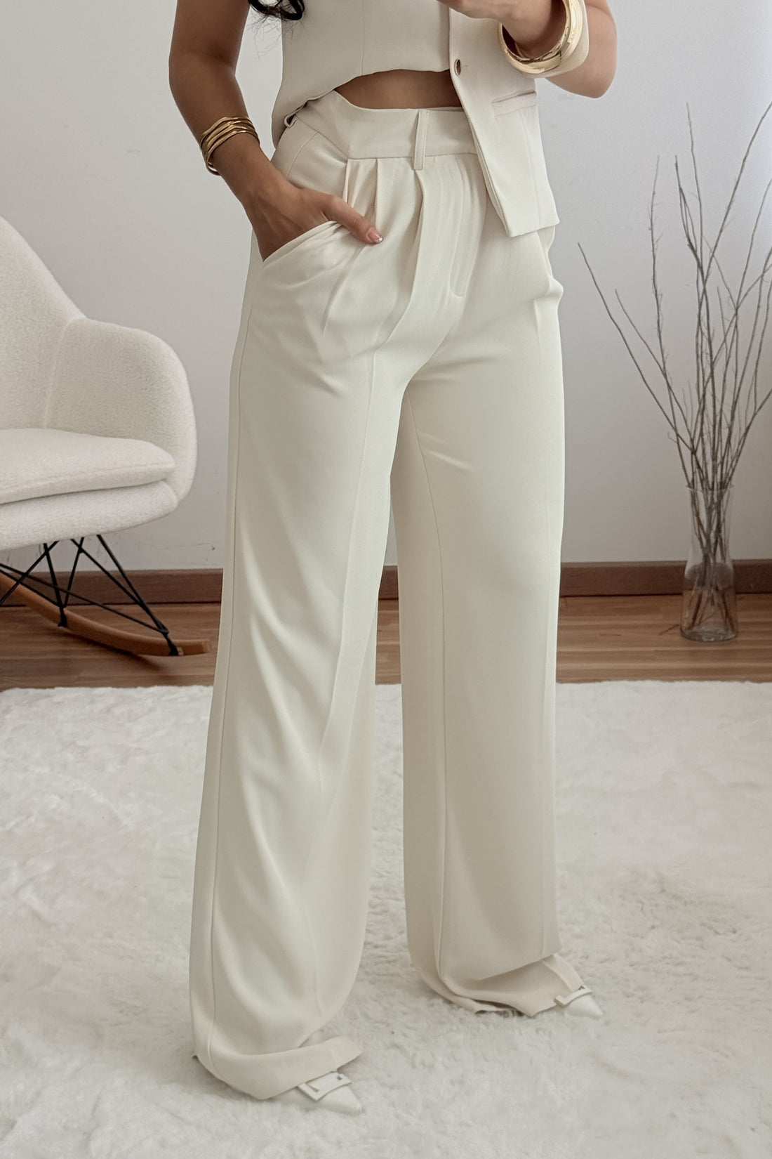 Calça de alfaiataria Drole de copine 23717