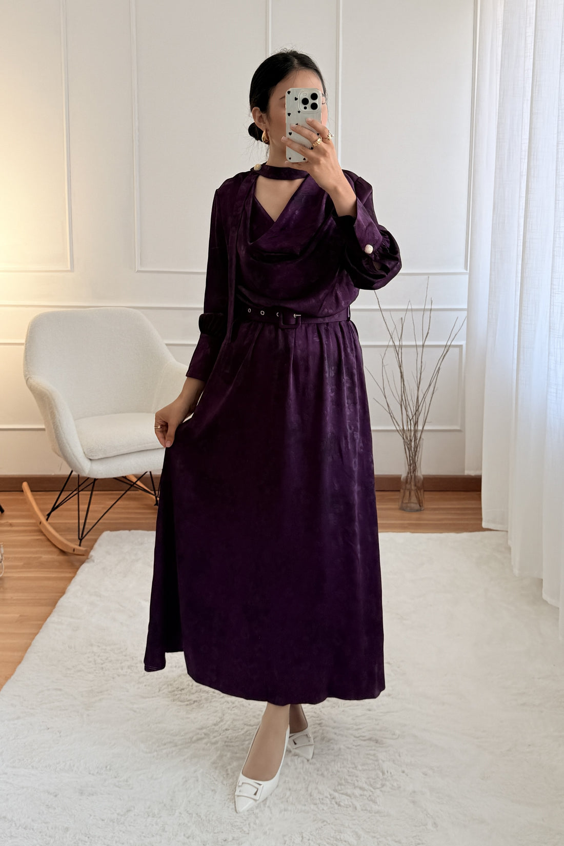 Vestido decote elegante ELLI WHITE