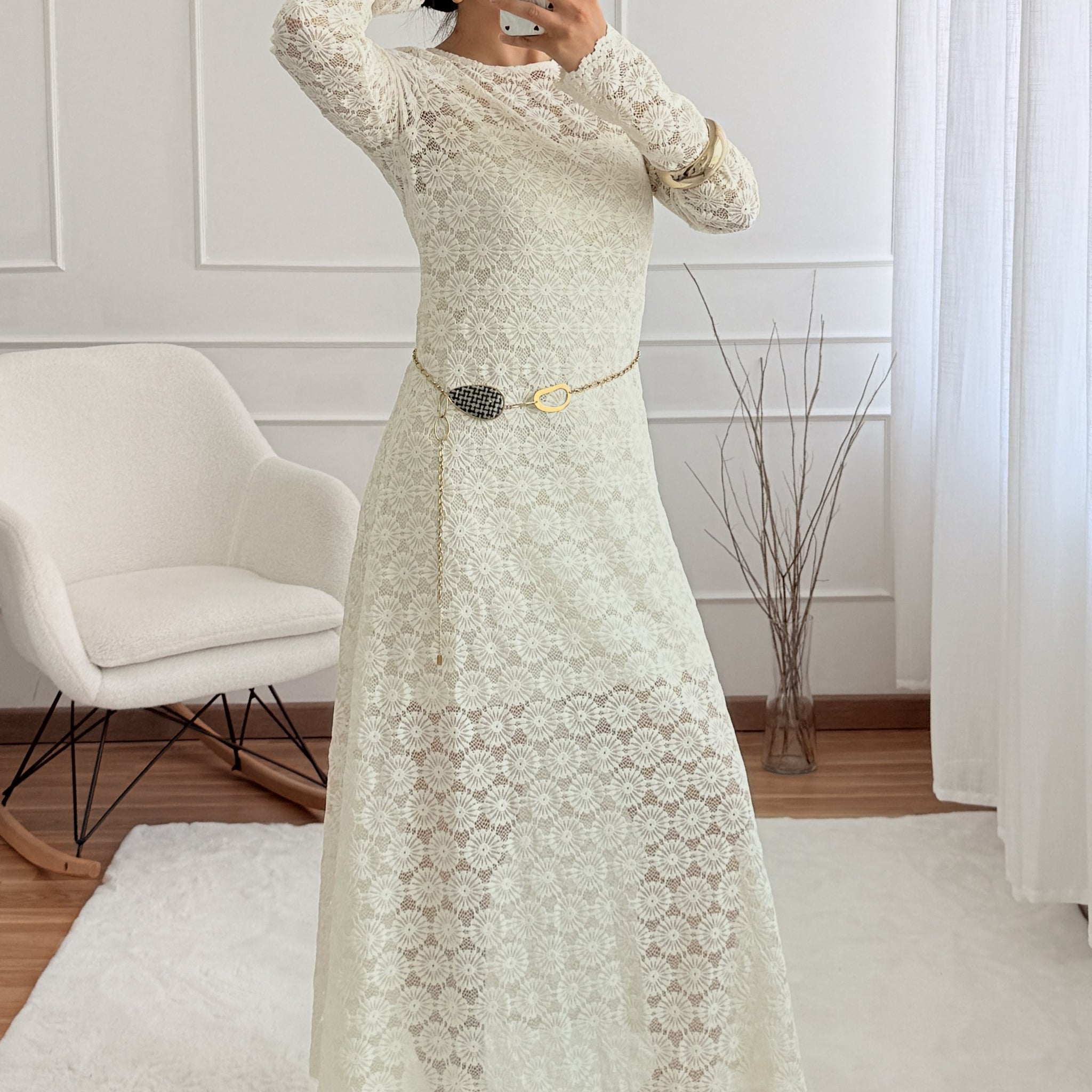 Vestido renda elegante ELLI WHITE