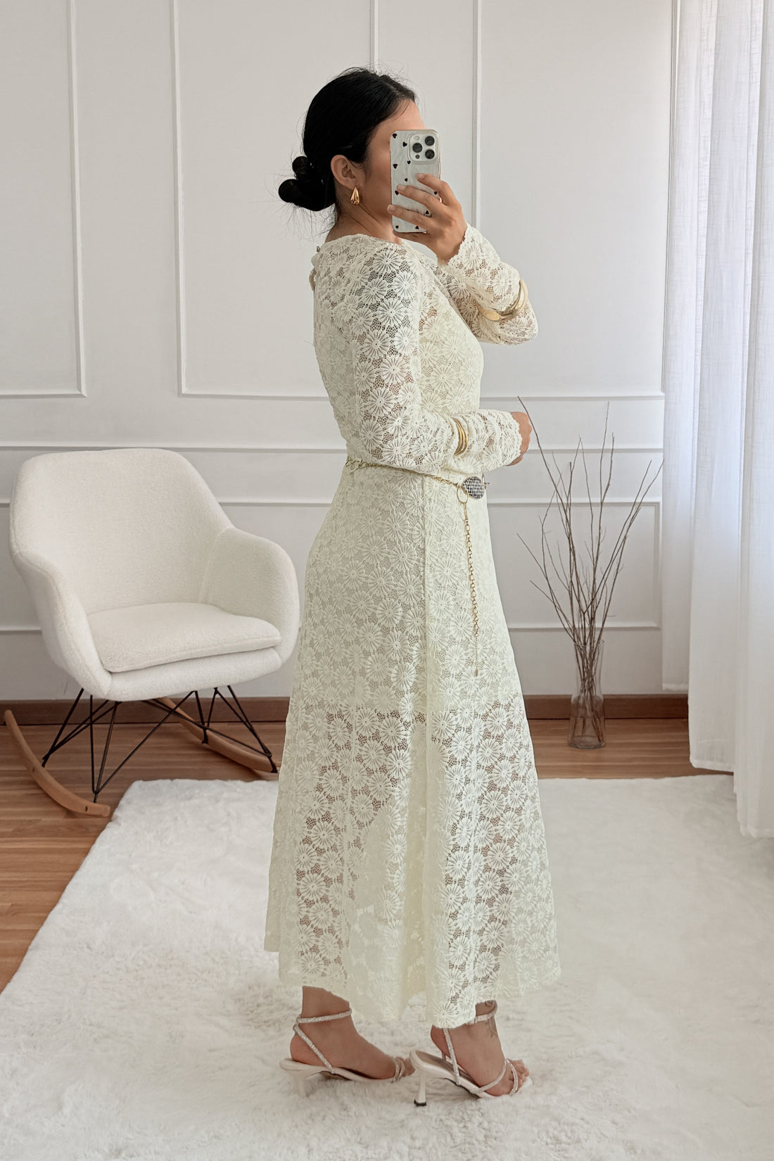 Vestido renda elegante ELLI WHITE