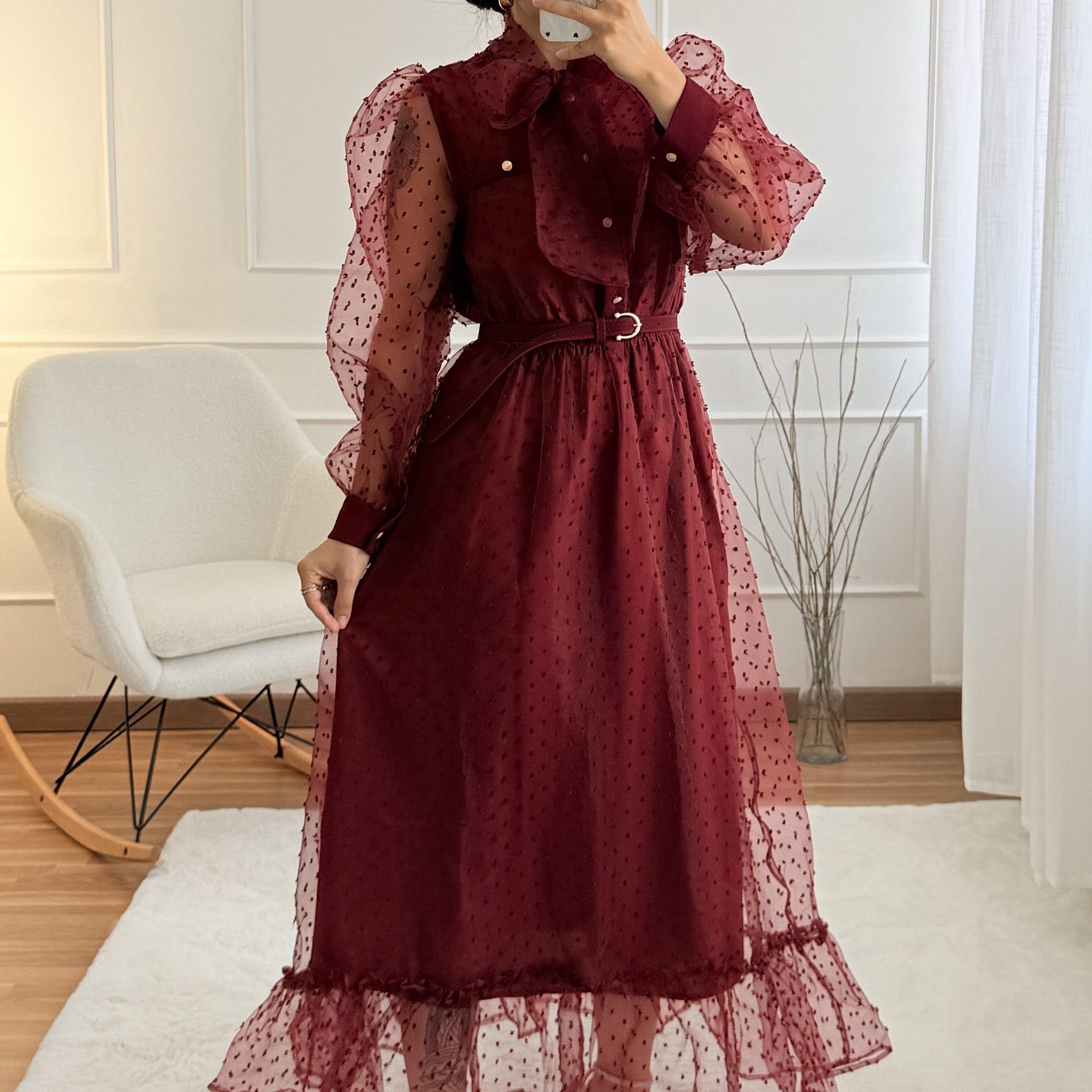 Vestido estilo francês em tule ELLI WHITE