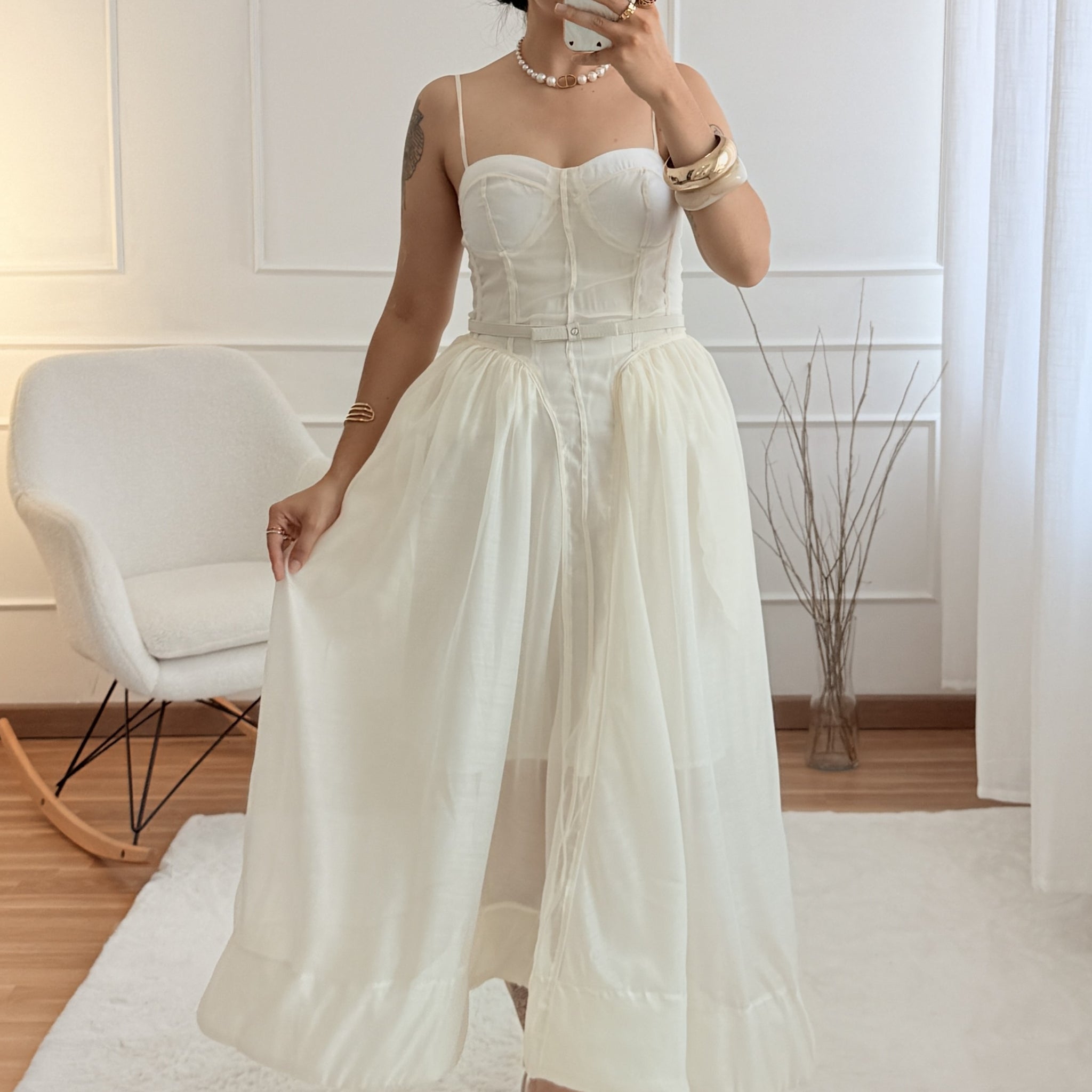 Vestido efeito corset elegante