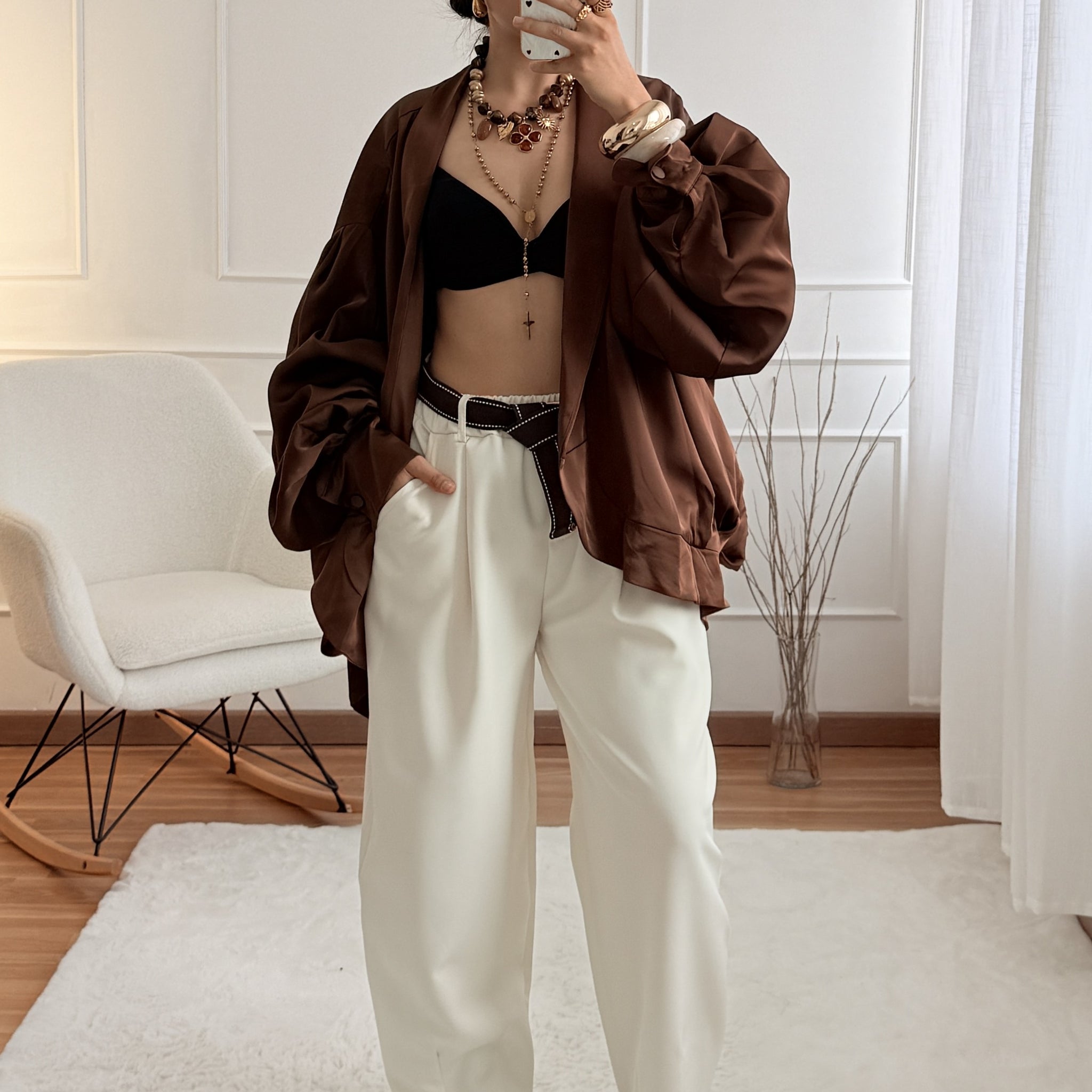 Calça cinto incluído