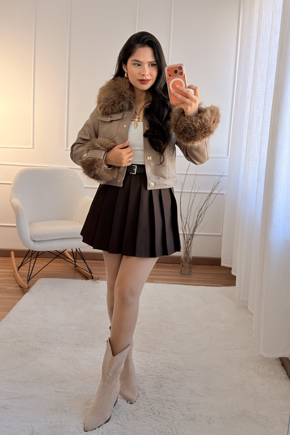 Casaco napa com pelo FLAMMODE