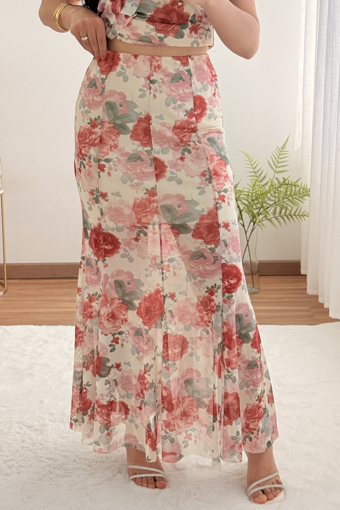 Saia floral rosa DROLE DE COPINE