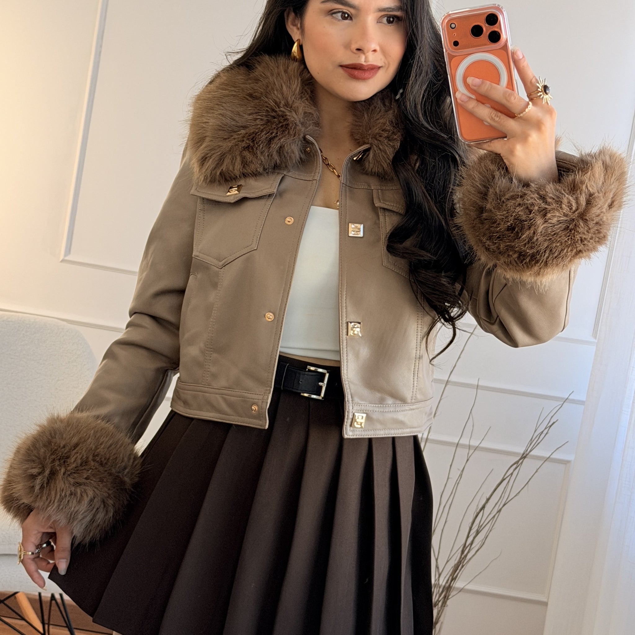 Casaco napa com pelo FLAMMODE