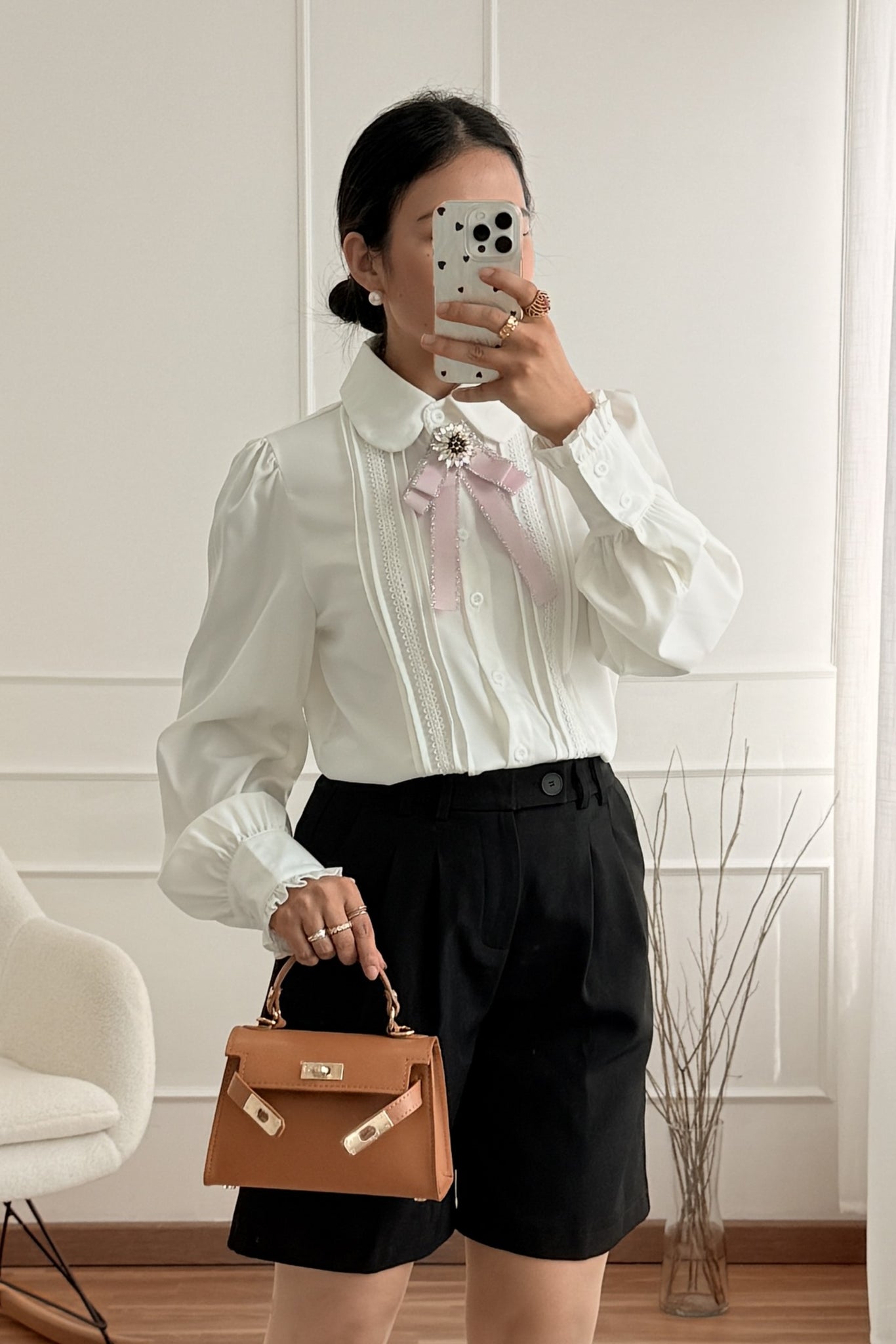 Camisa estilo francês com laço FLAMMODE