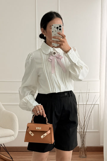 Camisa estilo francês com laço FLAMMODE